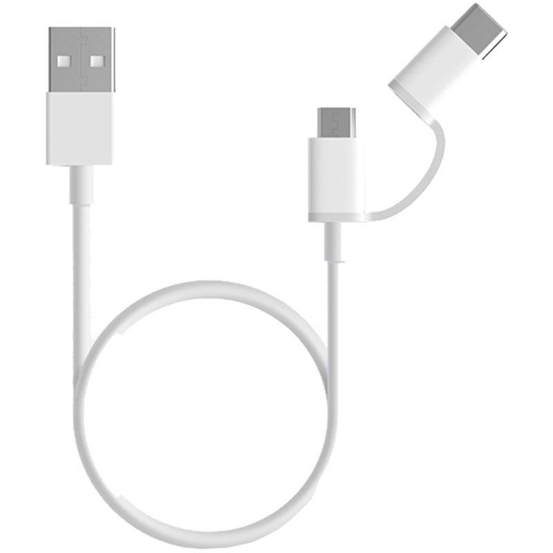 Cablu De Date Mi 2-in-1 USB Cable Micro USB Type C 30cm