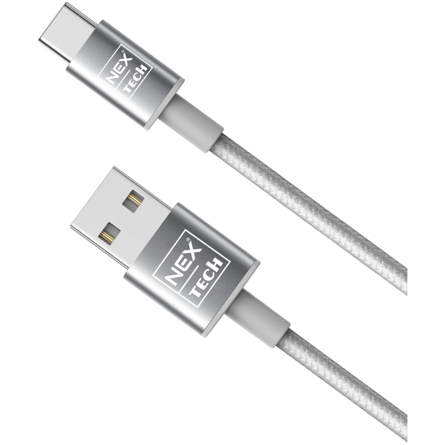 Cablu de date / încărcare TECH Type C Premium 1m Transfer date Incarcare Sincronizare flexibil Compatibilitate Universala Gri