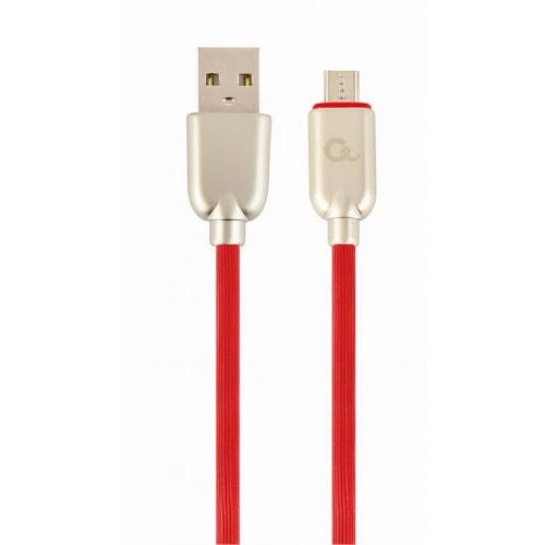 Cablu de date Premium Rubber USB - Micro USB 1m Red