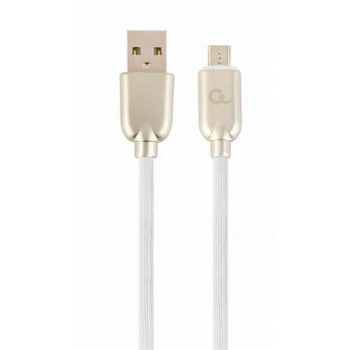 Cablu de date Premium Rubber USB - Micro USB 1m White
