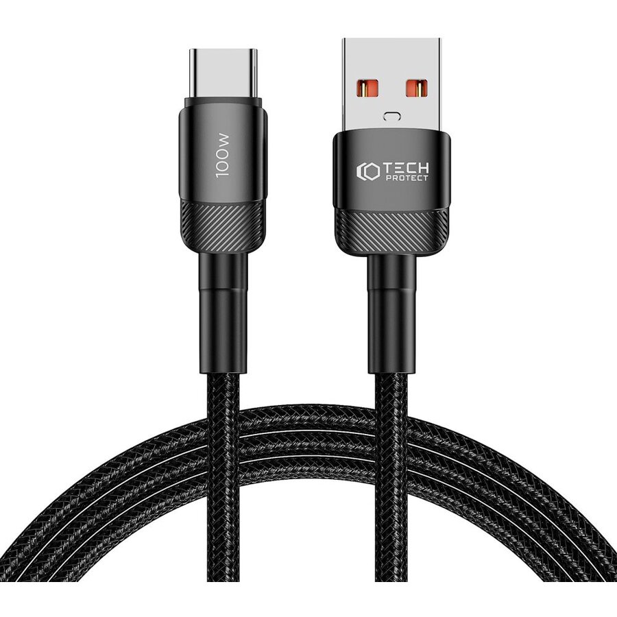 Cablu de date UltraBoost EVO, USB/USB Type-C, 100W, 5A, 2m, Negru
