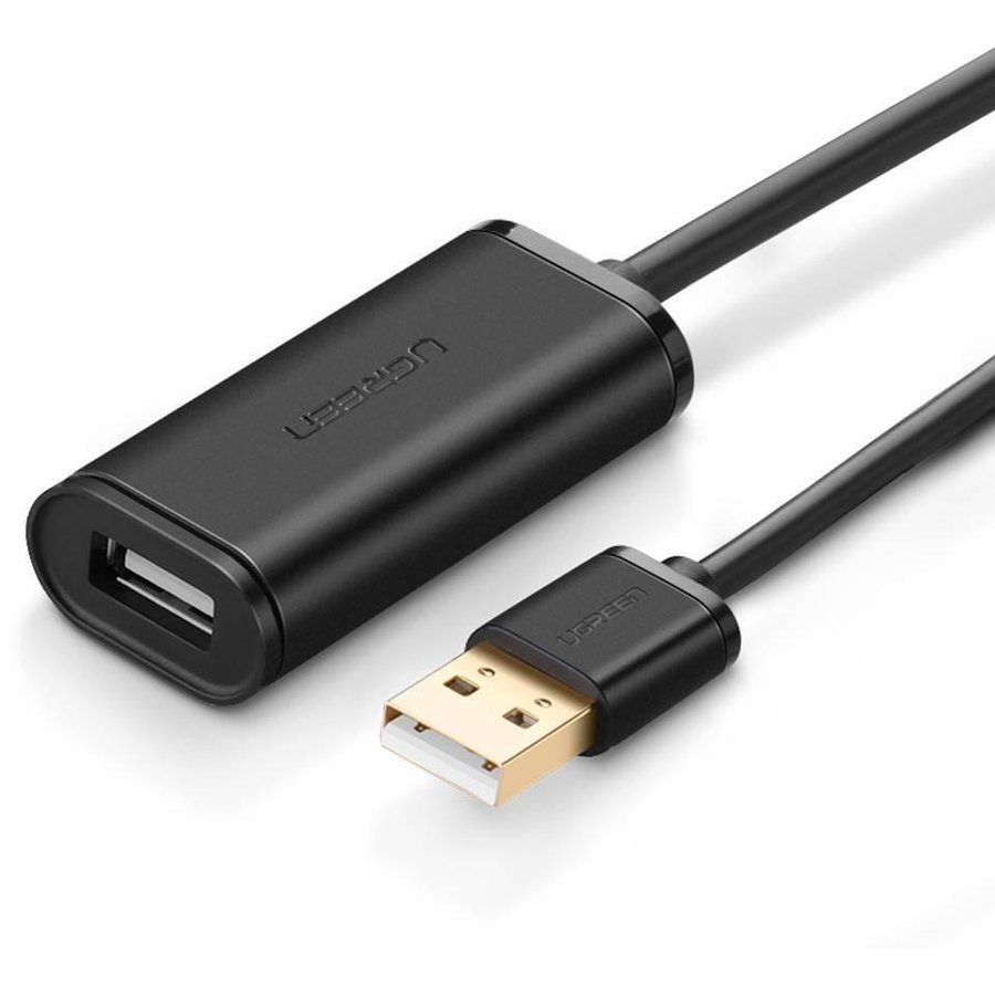 Cablu de date US121, USB tata - USB mama, activ, 25m, Negru