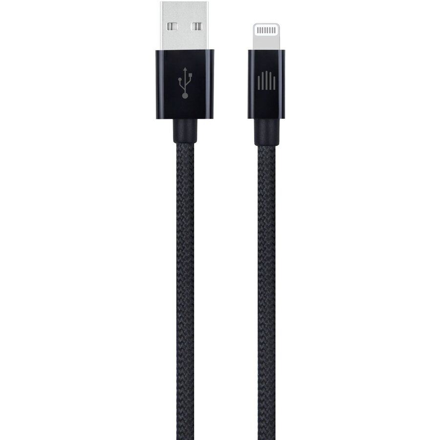 Cablu de Date USB-A to Lightning Nylon Textile 0.25m Negru