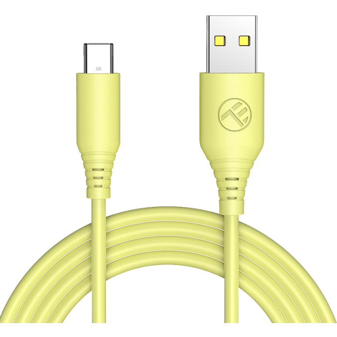 Cablu silicon USB la Type-C 3A 1m Galben