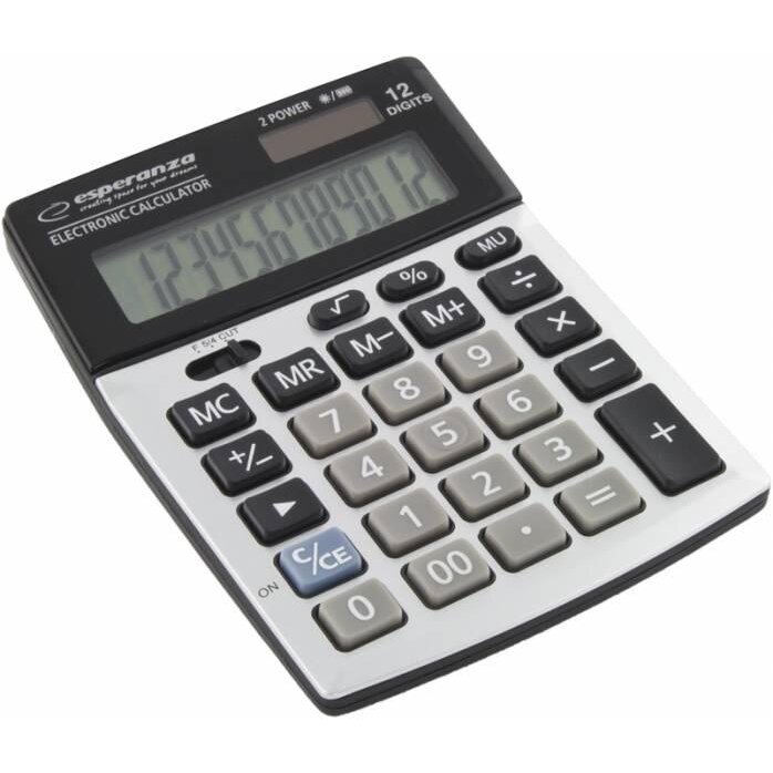 Calculator de Birou Newton ECL102 Alimentare Baterii / Solara Gri/Negru