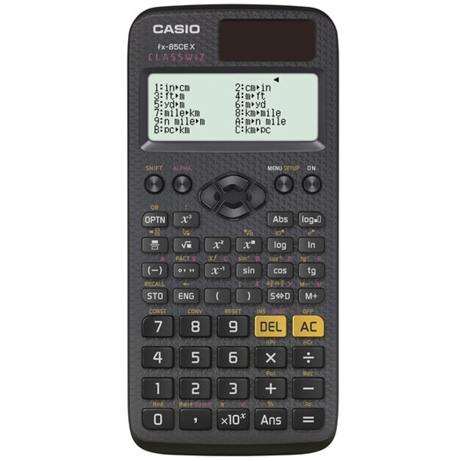 Calculator de Birou Stiintific ClassWiz fx-85CE X 379 Functii  Alimentare Baterie LR44 / Solar Negru