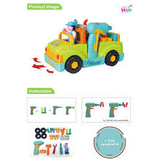 Camion Plin Cu Scule Al Micului Mecanic Cu Lumini Si Sunete Multicolor