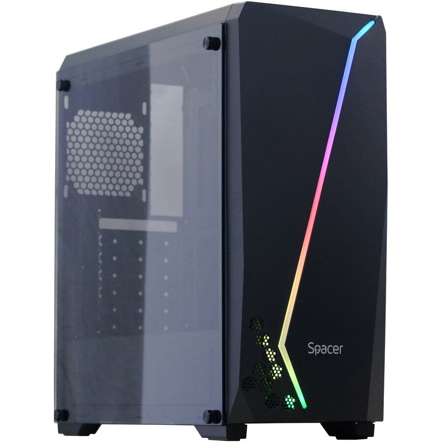 Carcasa Gaming Middle Tower ATX Fara Sursa Sticla Securizata Negru/RGB