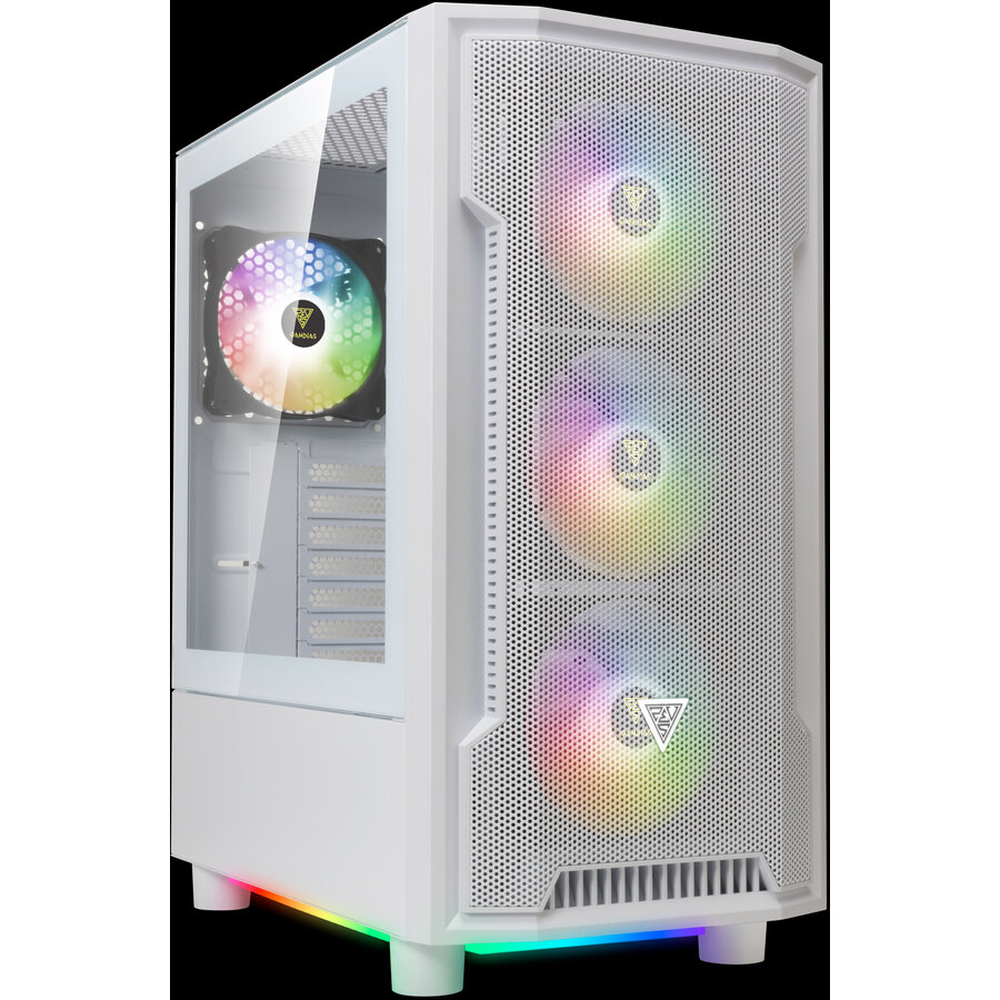 Carcasa PC Athena M6 Lite ATX Mid Tower Iluminare aRGB fara Sursa Alb