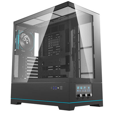 Carcasa pentru Computer DY451 PRO ATX Mid Tower + 1 Ventilator Negru