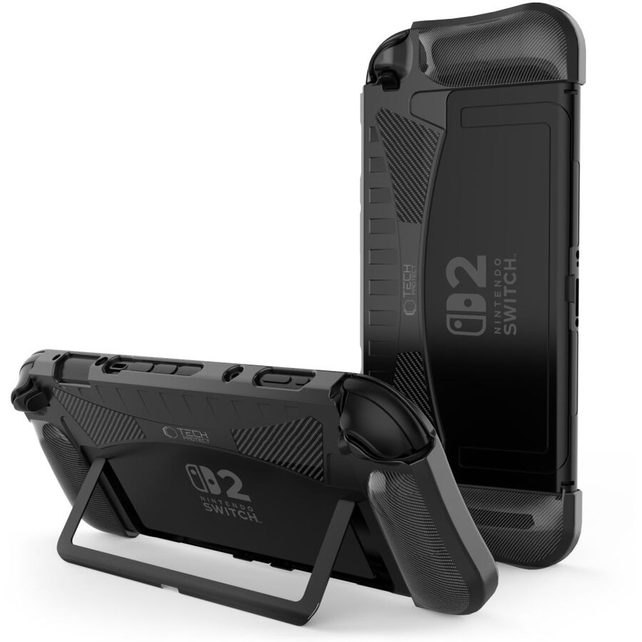Carcasa Tech Protect TpuCarbon compatibila cu Nintendo Switch 2 Negru