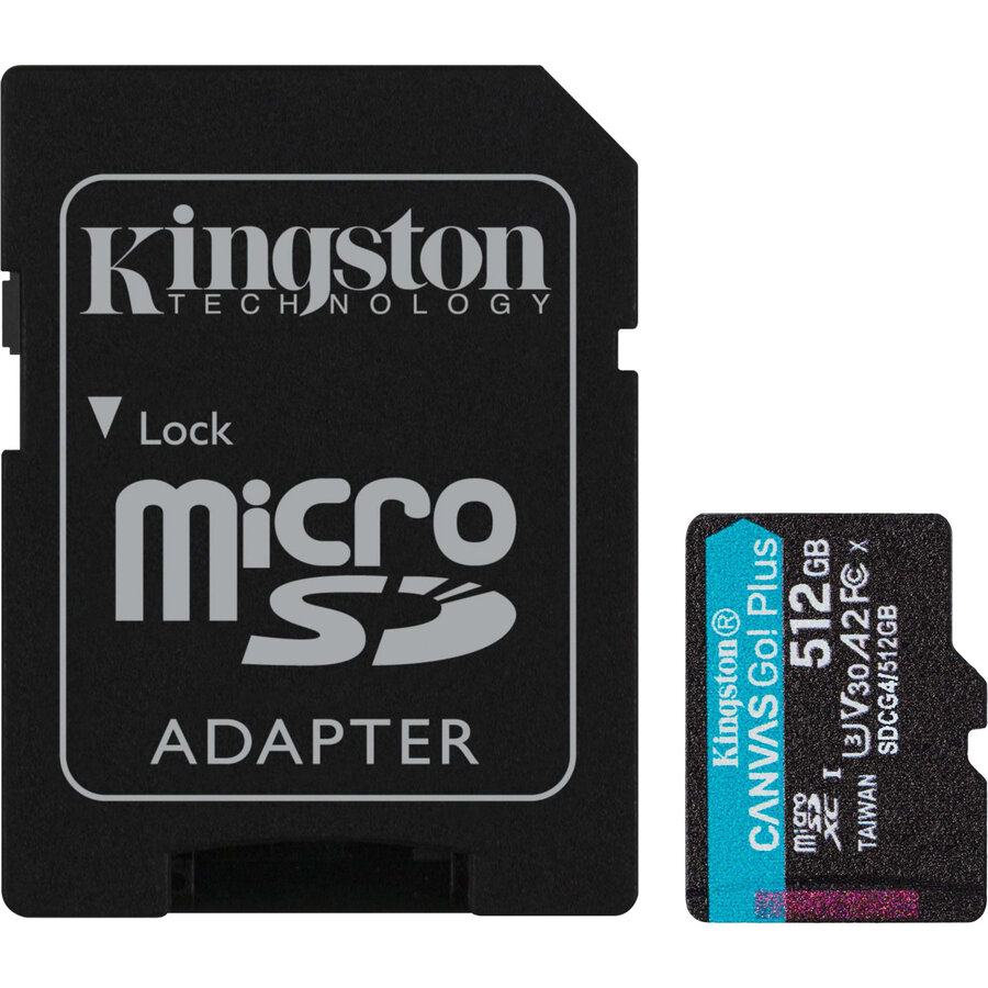 Card Canvas Go! Plus 512 GB microSDXC memory card, black, UHS-I U3, Class 10, V30, A2