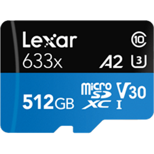 Card de memorie 633X 512GB MicroSDXC Clasa 10 UHS-I U3
