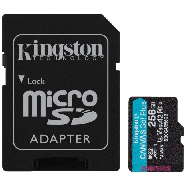 Card microSDXC Canvas Go! Plus Gen4 256GB A2 U3 V30 + Adaptor