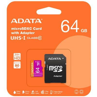 Card Premier MicroSDXC UHS-I U1 Cls 10 64GB cu adaptor SD