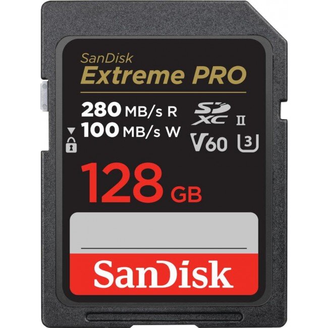 Card SDXC 128GB Extreme Pro 280/100 MB/s V60 UHS-II