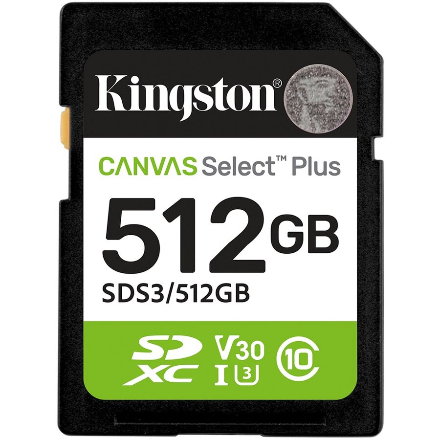 Card Technology 512GB SDXC Canvas Select Plus Gen3 150MB/s C10 UHS-I U3 V30