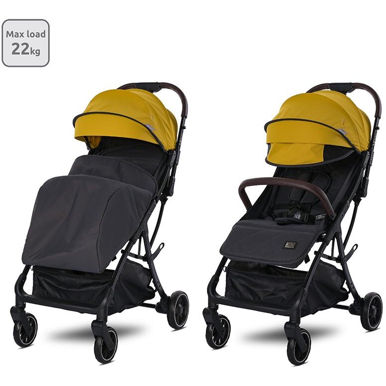 Carucior Sport Minori Lemon Curry Autofold pana la 22KG Galben/Negru