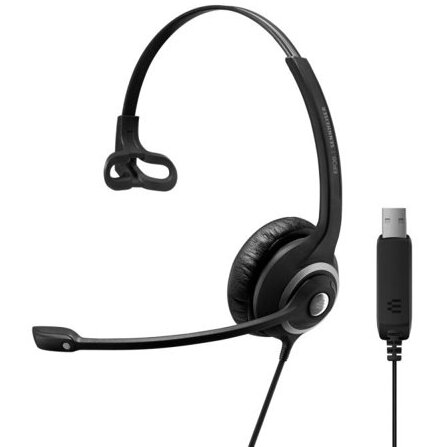 Casca Mono Office / Call Center Sennheiser Impact SC 230 USB (1000516) cu Microfon Negru/Argintiu