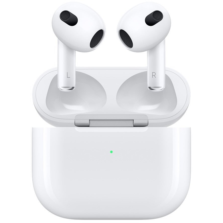Casti Bluetooth AirPods Generatia 3 Carcasa Incarcare Lightning Alb