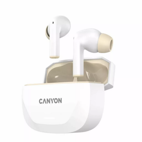 Casti CNS-TWS7WB HEXAGON 7 TWS ANC+ENC Wireless Charge White Beige
