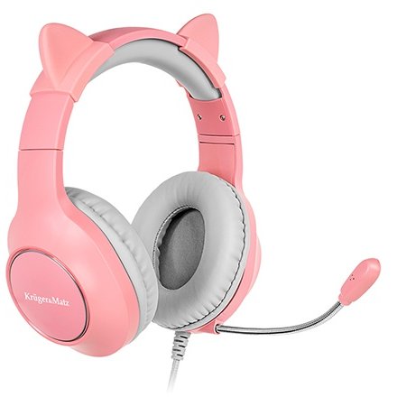 Casti Gaming pentru Copii KM0658 cu Microfon Roz