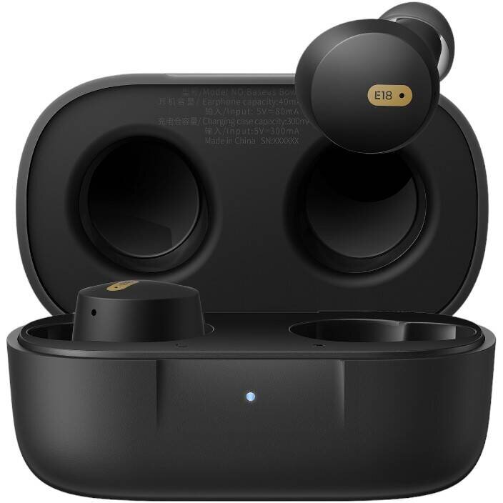 Casti Wireless Bowie E18 Bluetooth 5.3 300mAh IPX4 Cablu USB-C Inclus Negru
