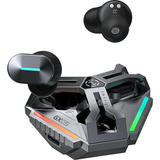 Casti Wireless Gaming HECATE GX05 TWS Iluminare RGB Gri