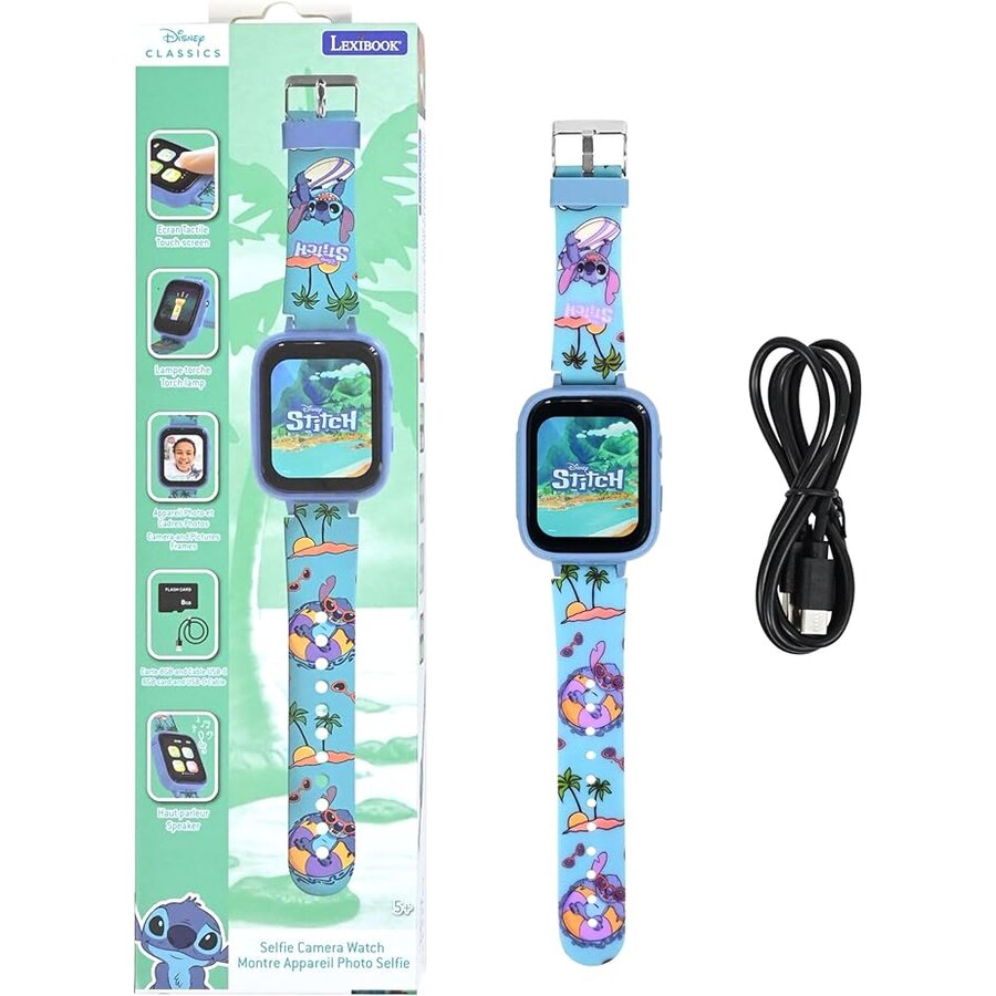 Ceas de Copii Stitch DMW070D Camera Foto Card Memorie 8GB Inclus Varsta 5 Ani+ Multicolor