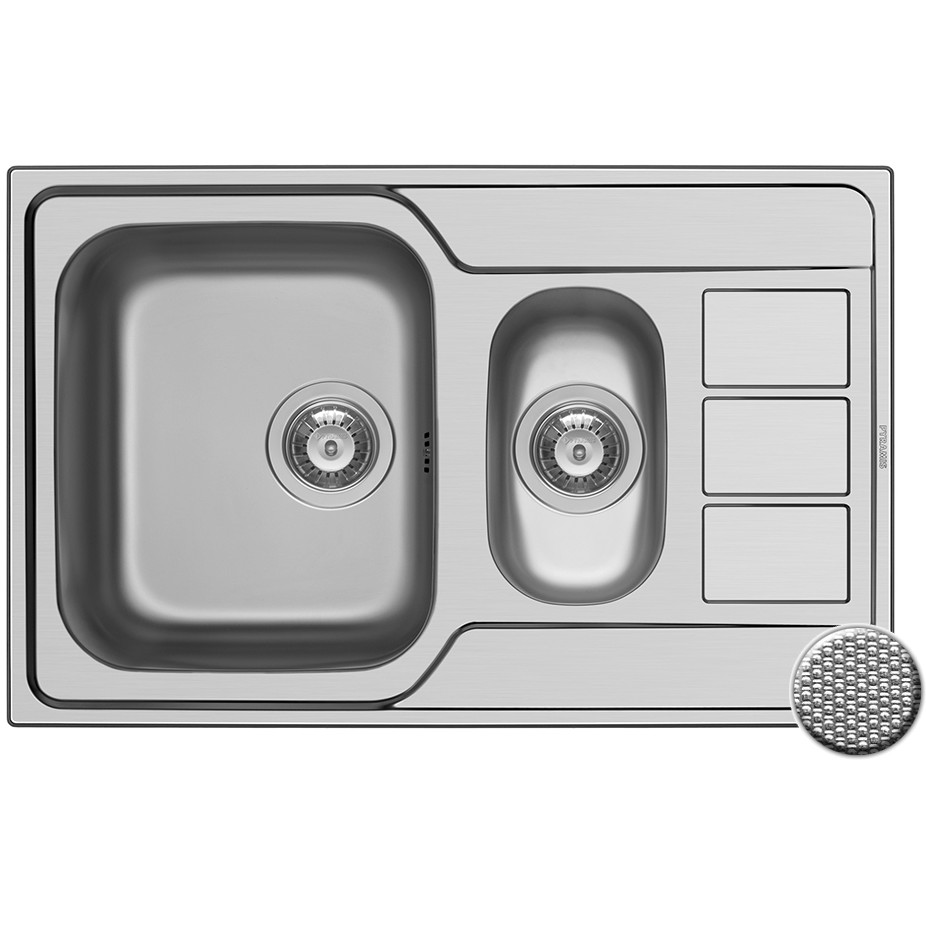 Chiuveta de bucatarie ATHENA EXTRA 79*50 1 1/2B1D REV LN 1+1TH 92 GOF