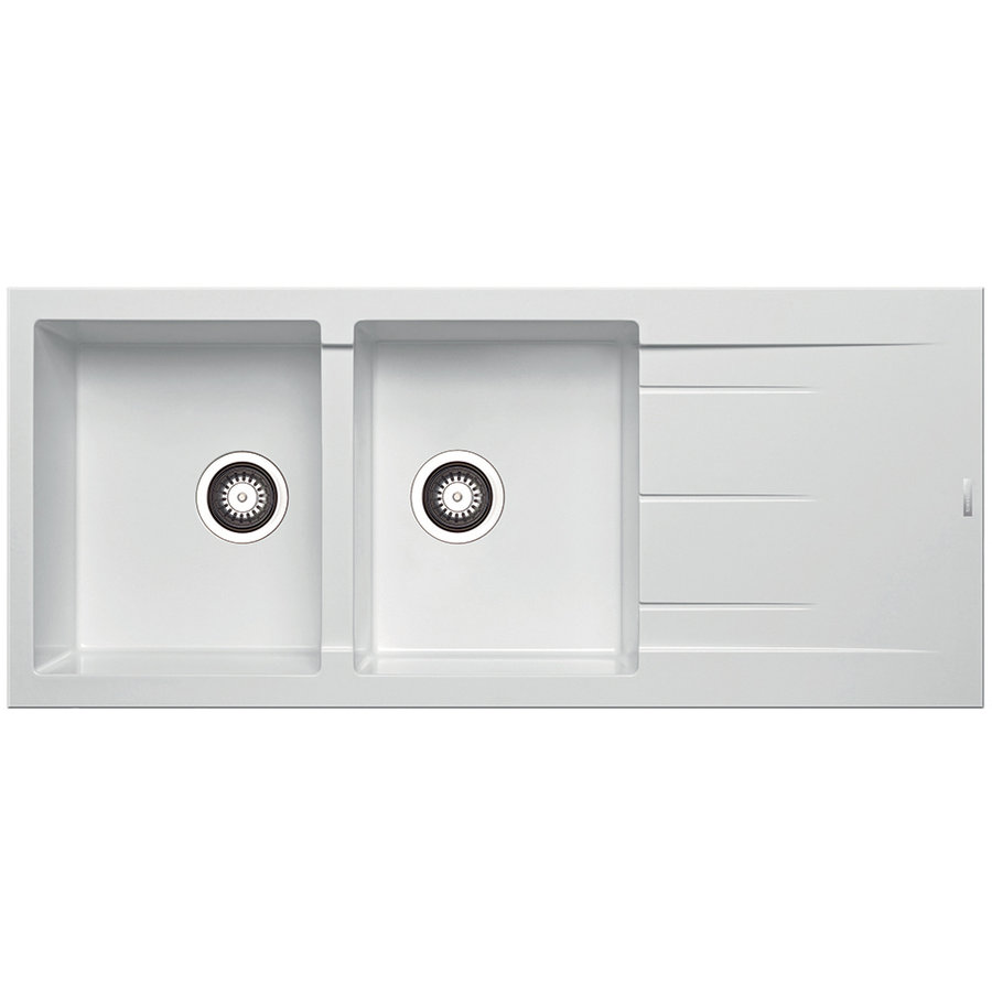 Chiuveta de bucatarie Granit ALAZIA 116x50 2B 1D Snow