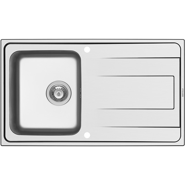 Chiuveta de bucatarie Inox ALEA, 86x50 1B 1D, adancime 180mm, reversibila, montare pe blat, finisaj lucios