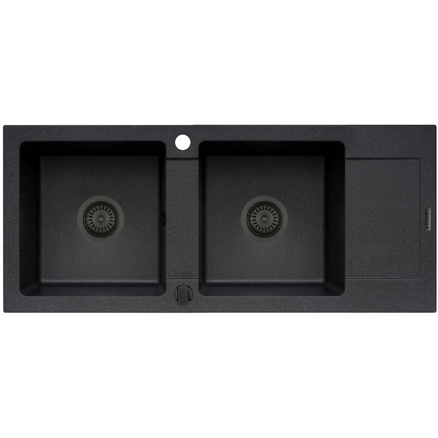 Chiuveta Pyragranite Mido 116x50 2B1D Negru