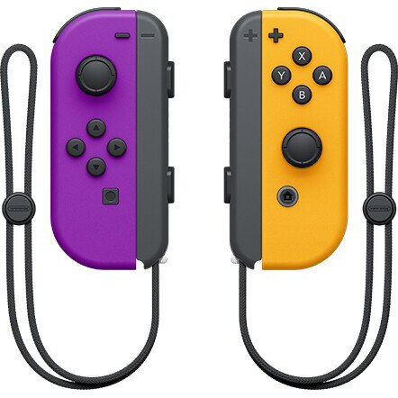 Controler Consola Joy-Con Set 2 Bucati Bluetooth Control Miscare Vibratie Violet Neon/Portocaliu Neon