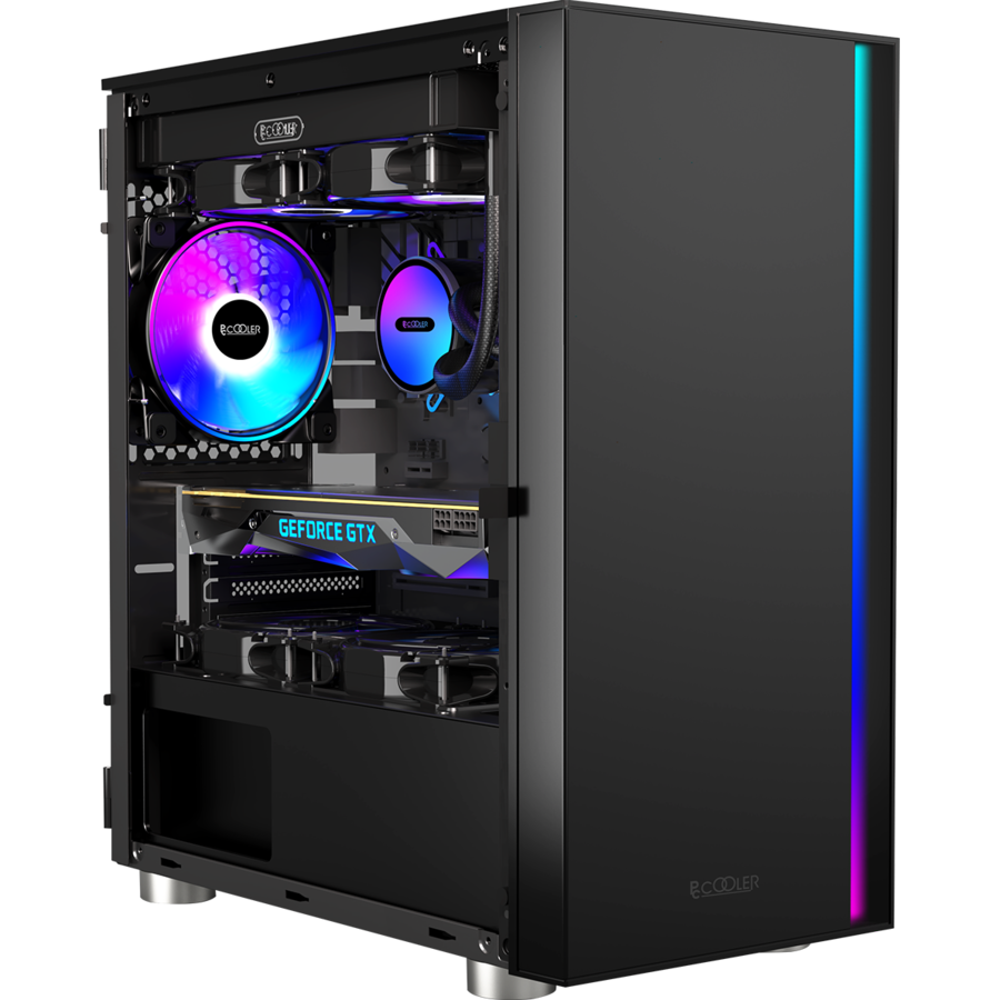 Cooler Procesor Middle Tower Sticla Securizata  ARGB Negru