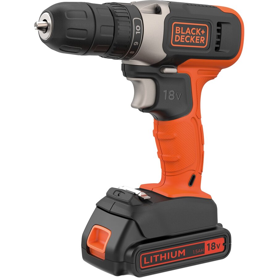 cordless drill/screwdriver BCD001C1, 18Volt (orange/black, Li-ion battery 1.5Ah)