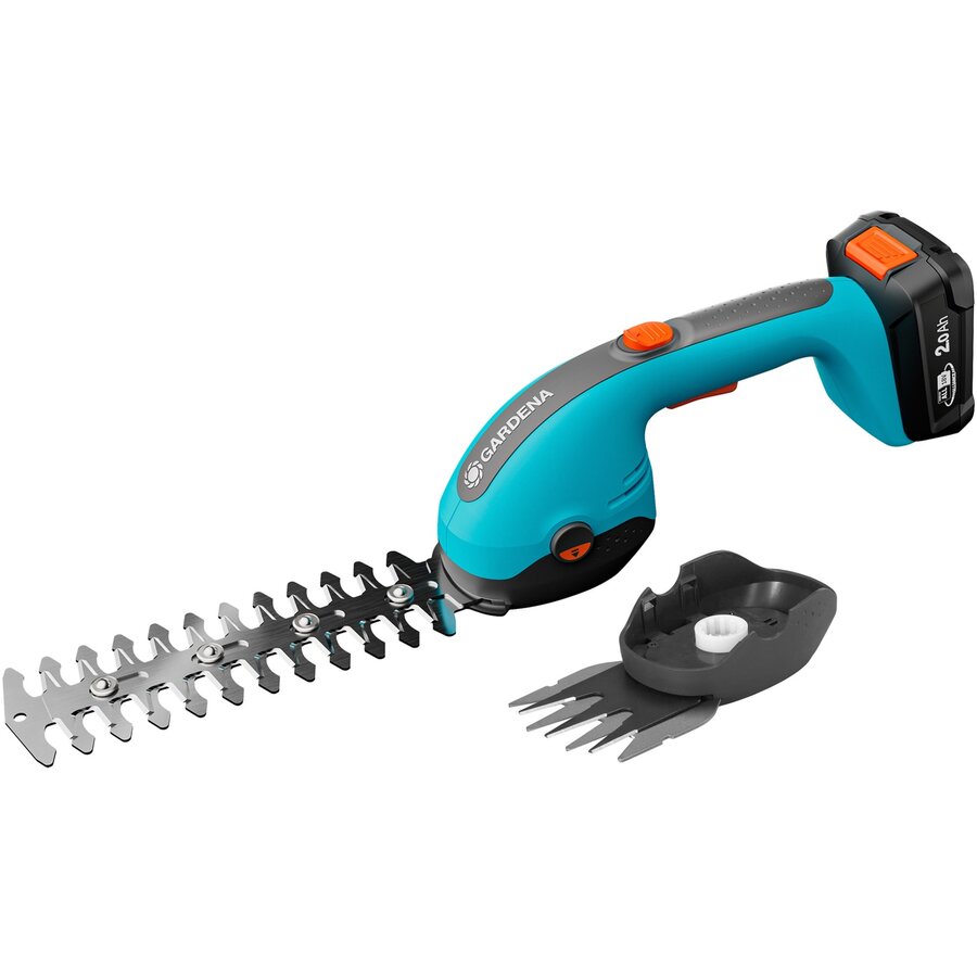 cordless grass shears PowerCut 20/18V P4A, with shrub blade (turquoise/grey, Li-Ion battery 2.0Ah, POWER FOR ALL ALLIANCE)