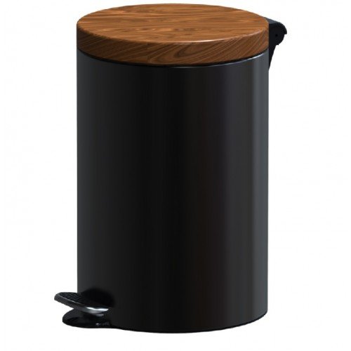 Cos menajer cu pedala Metal 5 Litri Negru Wood