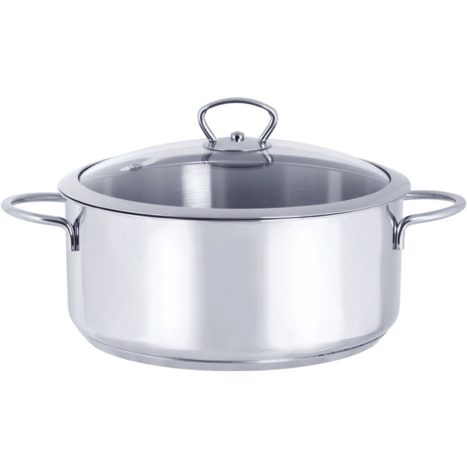 Cratita Cu Capac Sticla Kulinaria Capacitate 2.8L Diametru 20CM Inox