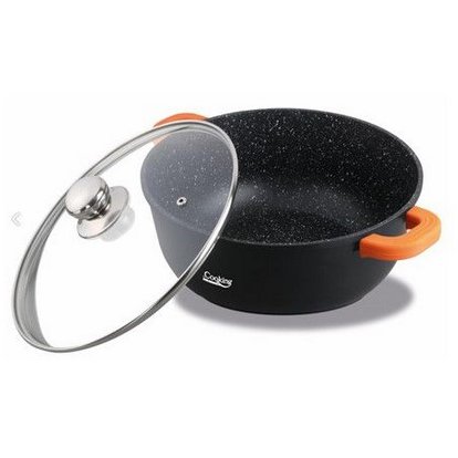 Cratita din aluminiu turnat cu capac Dark Line 2.3 litri 20 x 8.5 cm