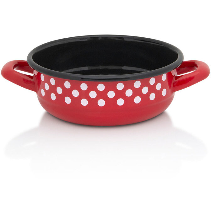 Cratita Mica Tufne Capacitate 1.2L Diametru 16CM Rosu/Alb/Negru