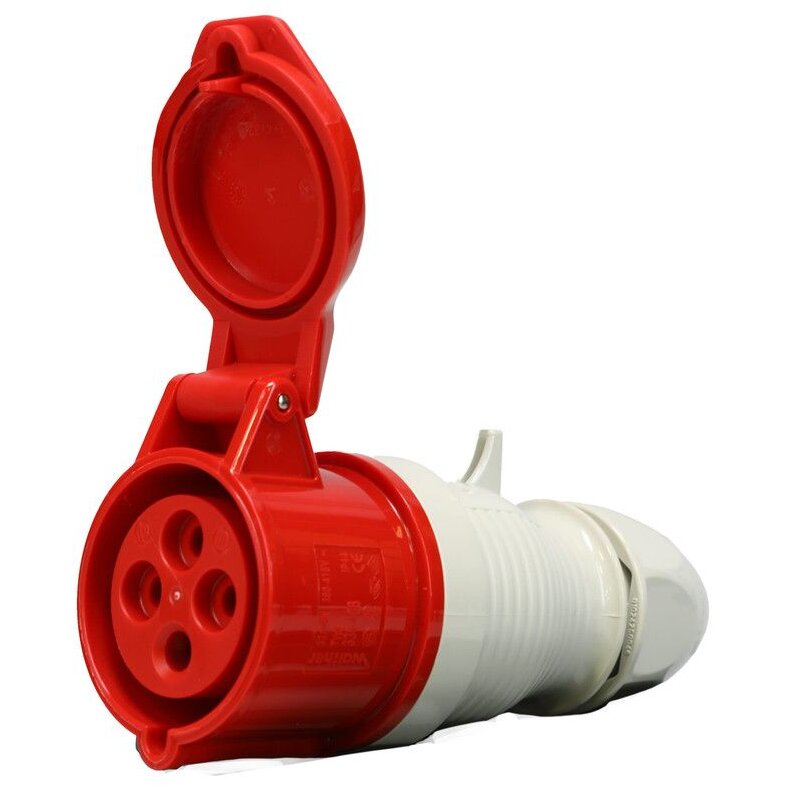 Cupla IP44 32A 4P Alb-Rosu