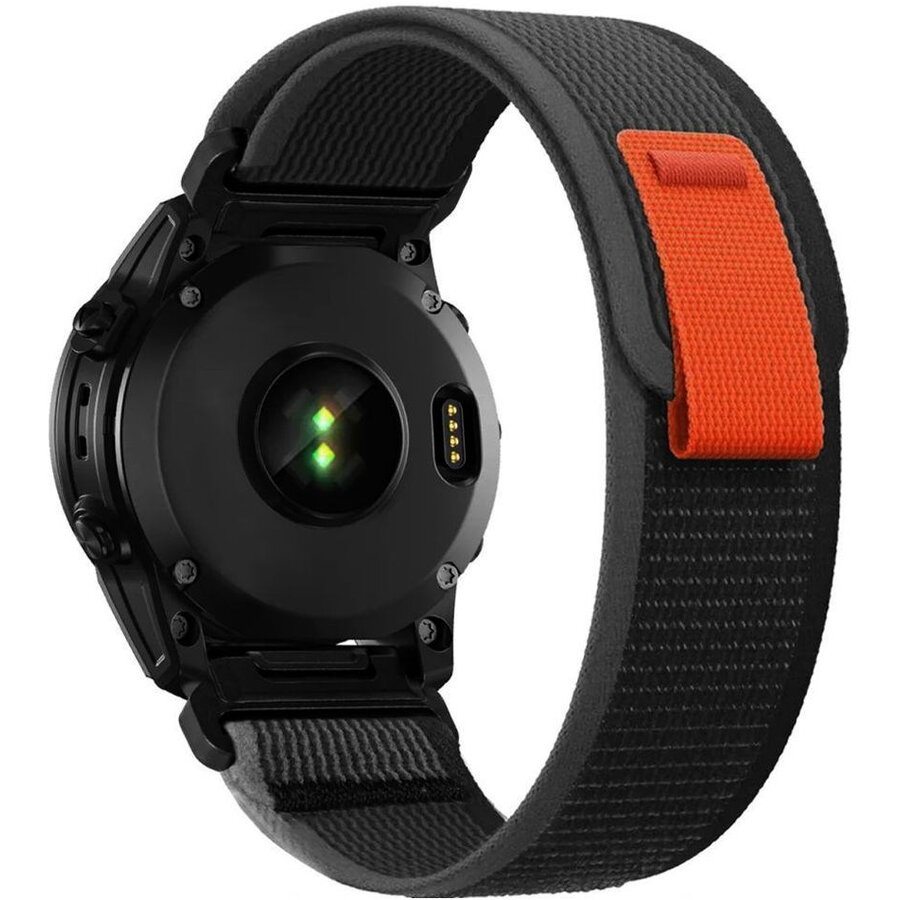 Curea Smartwatch compatibila cu Garmin Fenix 5/6/6 Pro/7 Black/Orange