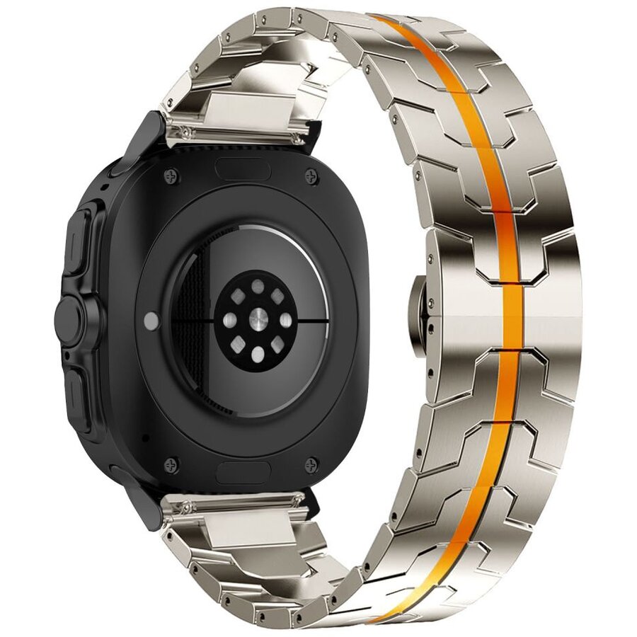 Curea Smartwatch compatibila cu Samsung Galaxy Watch Ultra 47mm Titanium/Orange