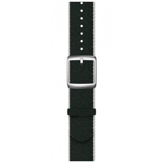 Curea smartwatch Polyethylene terephthalate Wristband 20mm w Silver buckle pentru Scanwatch 42mm, Scanwatch Horizon, Steel HR 40mm, Steel HR Sport Green & White