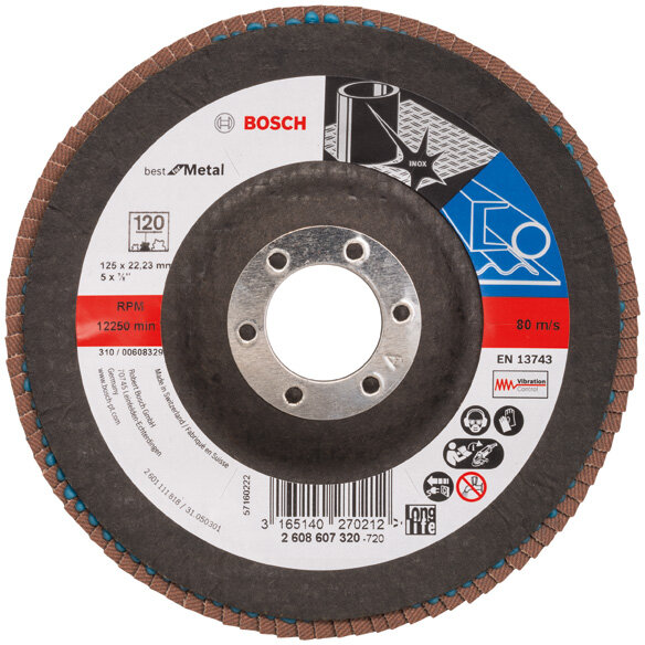 Disc Evantai Best Pentru Metal 125mm G120 1x Bucata