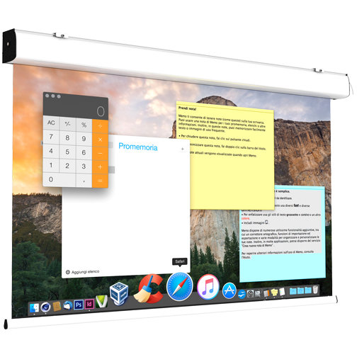 Ecran proiectie Electric perete/tavan 250x190 cm COMPACT fara bordura proiectie FRONT/REAR Format 4:3