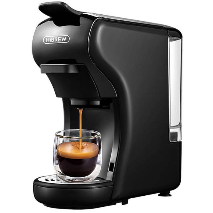 Espressor Cafea H1A 19 Bar 1450W 400Ml Thermoblock Compatibil Cu Capsule Nespresso Dolce Gusto Si Cafea Macinata Negru
