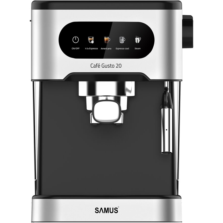 Espressor Manual CAFE GUSTO 20 5 Optiuni Presetate 1.5L 20Bar 1350W Negru/Inox