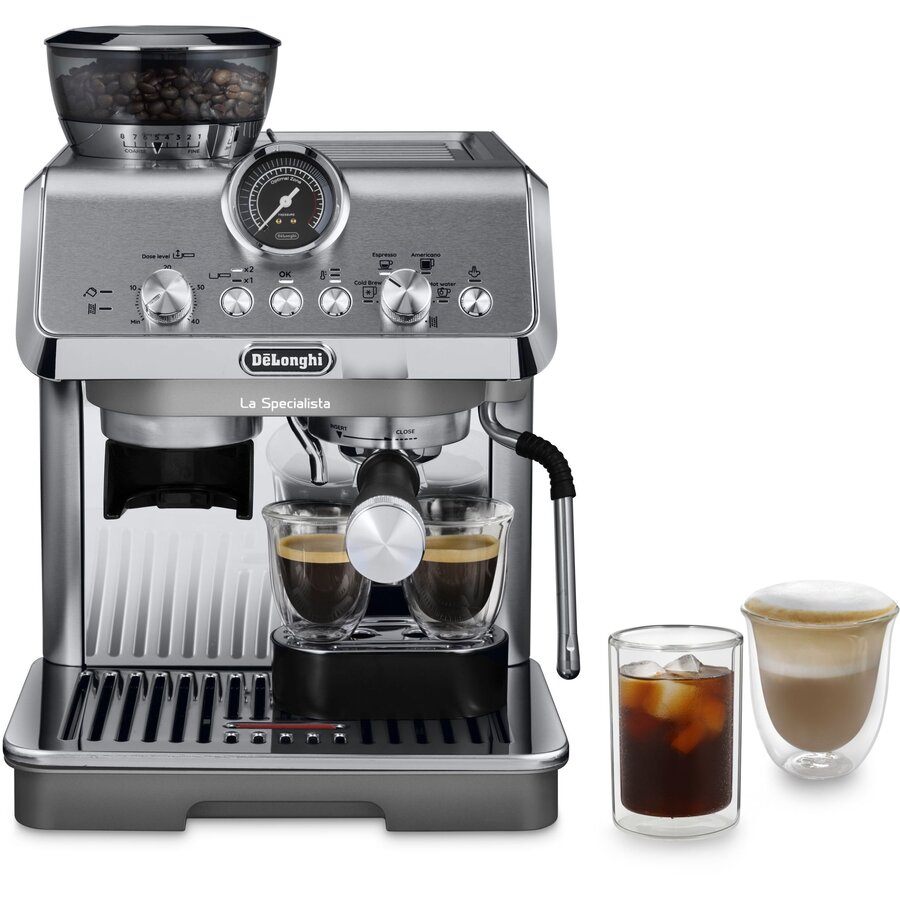 Espressor Manual La Specialista Arte Evo EC9255.M 1.7L 15Bar Extractie la Rece Rasnita Reglabila 1400W Argintiu